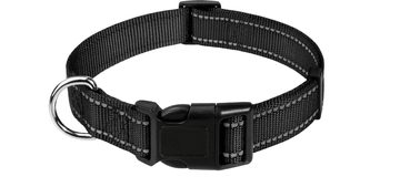 Nikcorp Ogrlica za pse, reflektirajuća najlonska za visoku vidljivost noću, podesiva s brzootpuštajućom kopčom, crna XS