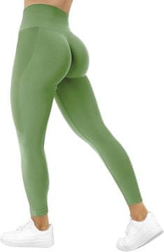 Nikcorp Ženske sportske tajice s visokim strukom za vježbanje, bešavne push up scrunch za oblikovanje, teretanu i jogu, zelene L