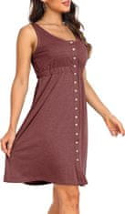 Nikcorp Ženska ljetna haljina lagana i prozračna za svaki dan, elegantna s gumbima i visokim strukom, crvena, veličina S