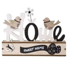 Nikcorp Drvena uskršnja dekoracija s LED svjetlima, ukras za dom, stol ili policu, proljetni motivi, smeđa, 22x17 cm