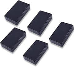 Nikcorp Set vodootpornih kutija 5 komada, izdržljive plastične posude za pohranu i transport opreme, crne, 10 x 6 x 2.5 cm