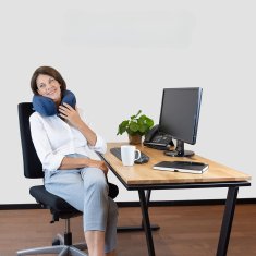 Nikcorp Putni jastuk s memorijskom pjenom i gelom za hlađenje, ergonomski za vrat i glavu, periva navlaka, plavi 32x28x11 cm