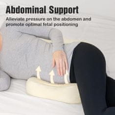 Nikcorp Trudnički jastuk za spavanje na boku, dvostruki klin za potporu trbuhu i leđima, višenamjenski, mikrofibra, bijeli