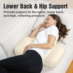 Nikcorp Trudnički jastuk za spavanje na boku, dvostruki klin za potporu trbuhu i leđima, višenamjenski, mikrofibra, bijeli