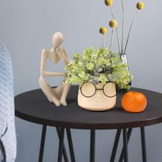 Nikcorp Umjetna biljka u tegli s naočalama, realističan izgled bez održavanja, dekoracija za dom i ured, bijela keramika, 20x20 cm