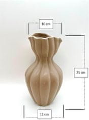 Nikcorp Keramička vaza u nordijskom stilu, elegantna dekoracija za dom, minimalistički dizajn za suho cvijeće, bež, 25x10x10 cm