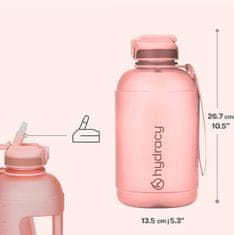 Nikcorp Boca za vodu s vremenskim oznakama za pijenje, nepropusna sportska boca s termo navlakom, džepovima i remenom, roza, 2,3 L