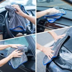 Nikcorp Krpa od mikrofibre za auto i motor, super upijajuća za sušenje bez tragova, poliranje laka i čišćenje stakla, siva 50x60 cm