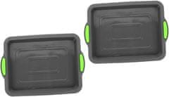 Nikcorp Set 2x silikonska podloga za pečenje, neljepljiva prostirka za pećnicu, višekratna, za kruh, kolače i tijesto, siva, 35x25 cm