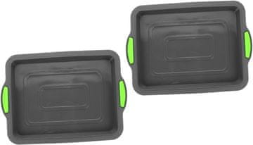 Nikcorp Set 2x silikonska podloga za pečenje, neljepljiva prostirka za pećnicu, višekratna, za kruh, kolače i tijesto, siva, 35x25 cm