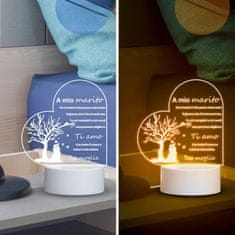 Nikcorp 3D LED noćna lampa s natpisom, poklon za muža, USB napajanje, toplo bijelo svjetlo, romantična dekoracija za spavaću sobu, 14x13 cm