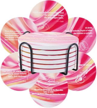 Nikcorp Keramički podmetači za čaše i šalice, set 6 kom, zaštita namještaja od topline i mrlja, s motivom Taylor Swift, rozi, 10,5 cm