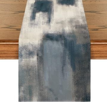 Nikcorp Plava stolna staza za 2-4 osobe, izdržljivi ukrasni nadstolnjak za kuhinju i blagovaonicu, periv u perilici, plava, 40x140 cm