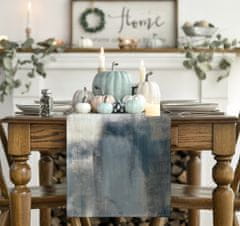 Nikcorp Plava stolna staza za 2-4 osobe, izdržljivi ukrasni nadstolnjak za kuhinju i blagovaonicu, periv u perilici, plava, 40x140 cm