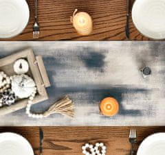 Nikcorp Plava stolna staza za 2-4 osobe, izdržljivi ukrasni nadstolnjak za kuhinju i blagovaonicu, periv u perilici, plava, 40x140 cm