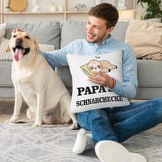 Nikcorp Jastučnica za tatu smiješni natpis "Papa's Schnarchecke", idealan poklon za Očev dan, ukrasna navlaka za jastuk, bijela 40x40 cm