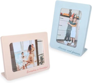 Nikcorp Set od 2 ukrasna okvira za fotografije, elegantna dekoracija za dom, ručno polirani, rozi i plavi, 18x22.5cm i 15.5x20cm