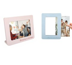 Nikcorp Set od 2 ukrasna okvira za fotografije, elegantna dekoracija za dom, ručno polirani, rozi i plavi, 18x22.5cm i 15.5x20cm
