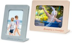 Nikcorp Set od 2 ukrasna okvira za fotografije, elegantna dekoracija za dom, ručno polirani, rozi i plavi, 18x22.5cm i 15.5x20cm