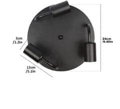 Nikcorp ASCELINA Stropna Svjetiljka s 3 grla, vintage retro dizajn za dnevni boravak i spavaću sobu, metalna, crna, 24 cm