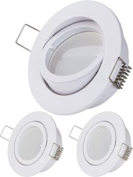 Nikcorp LED reflektori set 3 komada, s prigušivanjem i nagibom, stropna ugradbena rasvjeta za dnevni boravak, 5W, 230V, IP20, bijeli, 82x82mm