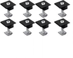 Nikcorp Srednje stezaljke za solarne panele 8 kom, set za montažu fotonaponskih modula, aluminijske, otporne na koroziju, crne 35 mm