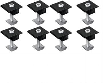 Nikcorp Srednje stezaljke za solarne panele 8 kom, set za montažu fotonaponskih modula, aluminijske, otporne na koroziju, crne 35 mm