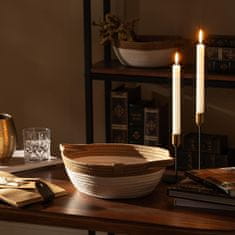 Nikcorp Pamučna košara za pohranu, okrugla, za organizaciju sitnica, kozmetike i dodataka, mekana i elegantna, bijela boja