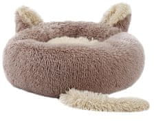 Nikcorp Mekani plišani krevet za pse i mačke, udoban i topao jastuk za kućne ljubimce, okrugli, periv, protuklizni, bež, 60 cm