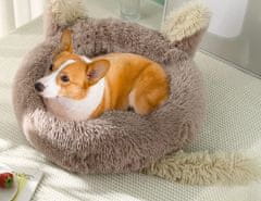 Nikcorp Mekani plišani krevet za pse i mačke, udoban i topao jastuk za kućne ljubimce, okrugli, periv, protuklizni, bež, 60 cm