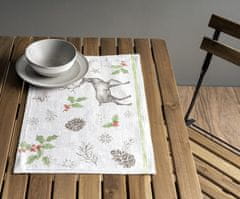 Nikcorp Božićni podmetači za stol, set 4 komada, 100% pamuk, perivi u perilici, dekorativni za blagdane i svečane prigode, 33x48 cm