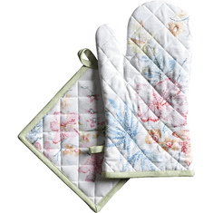 Nikcorp Kuhinjska rukavica za pečenje, otporna na toplinu, s pamučnom krpom, za sigurno vađenje vrućeg posuđa iz pećnice, bijela