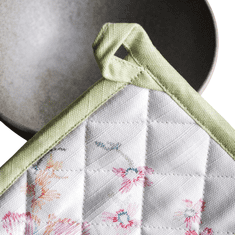 Nikcorp Kuhinjska rukavica za pečenje, otporna na toplinu, s pamučnom krpom, za sigurno vađenje vrućeg posuđa iz pećnice, bijela