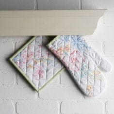 Nikcorp Kuhinjska rukavica za pečenje, otporna na toplinu, s pamučnom krpom, za sigurno vađenje vrućeg posuđa iz pećnice, bijela