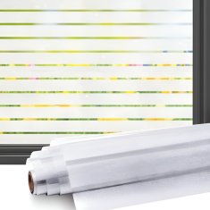 Nikcorp Folija za prozore za zaštitu privatnosti i UV zaštitu, statična samoljepljiva folija s bijelim prugama, 90 x 200 cm
