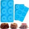 Nikcorp Silikonski kalupi za krafne 3 kom, za pečenje muffina i kolača, neprianjajući, 18 oblika, otporni na toplinu, plavi