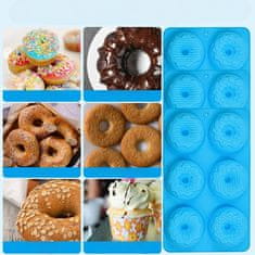 Nikcorp Silikonski kalupi za krafne 3 kom, za pečenje muffina i kolača, neprianjajući, 18 oblika, otporni na toplinu, plavi