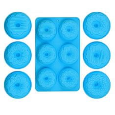 Nikcorp Silikonski kalupi za krafne 3 kom, za pečenje muffina i kolača, neprianjajući, 18 oblika, otporni na toplinu, plavi