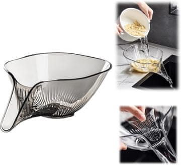 Nikcorp Set od 3 cjedila s lijevkom za pranje voća i povrća, višenamjenska posuda za cijeđenje salate, prozirna