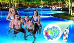 Nikcorp LED rasvjeta za bazen, RGB podvodno svjetlo s daljinskim i aplikacijom, IP68 vodootporno, 10m kabel, 160.000 boja