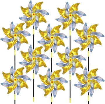 Nikcorp Vjetrenjača za tjeranje ptica, set 6 kom, reflektirajuća spirala za zaštitu vrta, voćnjaka i balkona, 52x24,5 cm