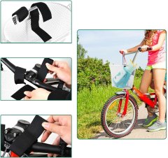 Nikcorp Dječja košara za bicikl, vodootporna i izdržljiva, žičana metalna konstrukcija, jednostavno montiranje, bijela, 25x16x18cm