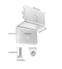 Nikcorp Set nosača za montažu solarnih panela, 4 komada, aluminijski Z-nosač za krov kampera, broda, jahte, prikolice, zid