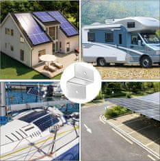Nikcorp Set nosača za montažu solarnih panela, 4 komada, aluminijski Z-nosač za krov kampera, broda, jahte, prikolice, zid