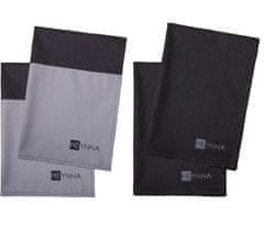 Nikcorp Set 4 pamučne kuhinjske krpe, visoko upijajuće i izdržljive, za suđe i čišćenje, perive na 60°C, 2x sive 2x crne