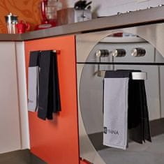 Nikcorp Set 4 pamučne kuhinjske krpe, visoko upijajuće i izdržljive, za suđe i čišćenje, perive na 60°C, 2x sive 2x crne