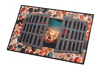 Nikcorp Otirač za Noć vještica 3D s klaunom Pennywise, protuklizni, za ulazna vrata, dekoracija za zastrašujuću atmosferu, 40x60 cm