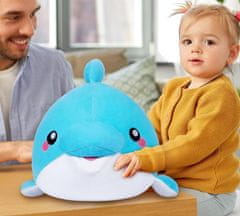 Nikcorp Plišana igračka dupin, mekani jastuk za djecu, realističan dizajn morske životinje, idealan poklon, plavi, 25 cm