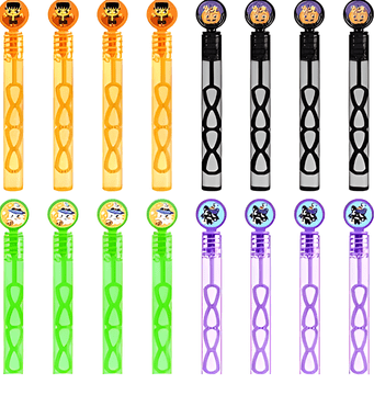 Nikcorp Set mjehurića od sapunice za djecu Halloween, 16 komada, za zabave i rođendane, štapići 11 cm, 4 ml, razne boje