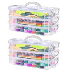 Nikcorp Prozirne kutije za pohranu, 2 kom, složivi stolni organizator za olovke, uredski pribor i kozmetiku, prozirni